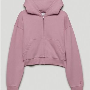 NWOT Aritzia Tna Cozy Fleece Boyfriend Boxy Zip Hoodie Gd Soft Orchid Size XL